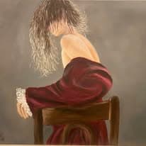 A woman on a chair
